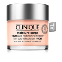 Jar  of  Clinique  Moisture  Surge  100H  Auto-Replenishing  Hydrator  by  Clinique,  a  gel-cream  indicated  for  deep  hydration  of  the  skin.