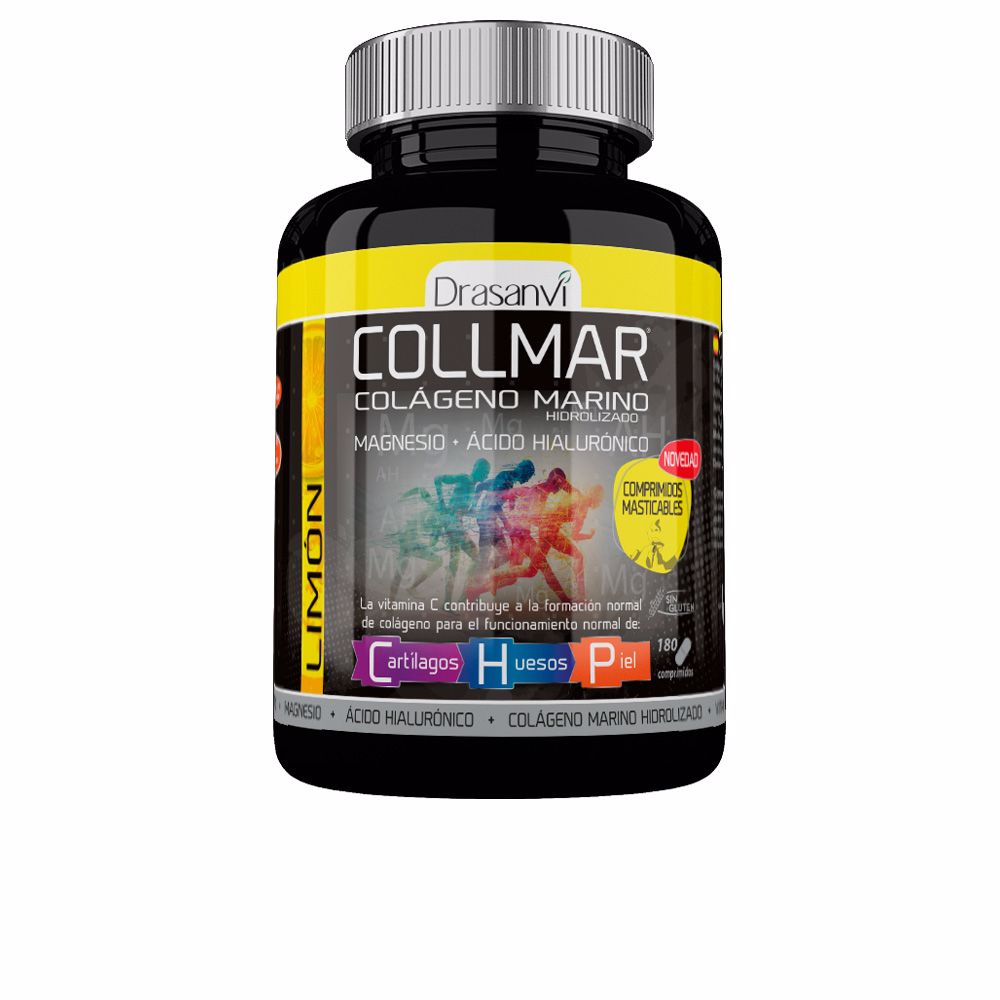 DrasanviCollmarHydrolyzedMarineCollagenChewableTabletsLemonFlavorx180 Box of Drasanvi Collmar Hydrolyzed Marine Collagen by Drasanvi, chewable tablets indicated for cartilage, bones and skin.
