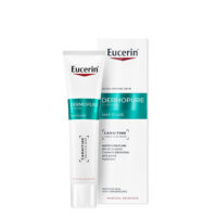 Product  container  of  Eucerin  DermoPure  Clinical  Mat  Fluid  by  Eucerin,  a  mattifying  fluid  indicated  for  controlling  oiliness  and  pores.