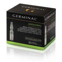 Box  of  Germinal  Deep  Action  Anti-Aging  Ampoules  by  Germinal,  a  serum  indicated  for  wrinkles  and  sebum  regulation.