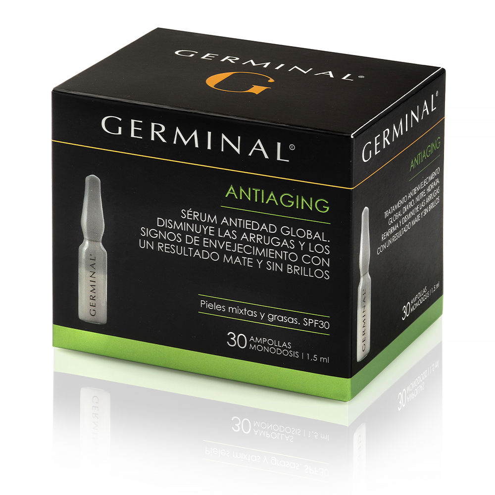 GerminalDeepActionAnti-AgingAmpoulesCombinationandOilySkin30x1 Box of Germinal Deep Action Anti-Aging Ampoules by Germinal, a serum indicated for wrinkles and sebum regulation.