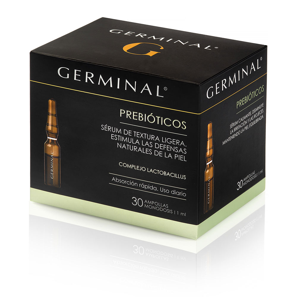 GerminalDeepActionPrebioticsAmpoules30x1ml Box of Germinal Deep Action Prebiotics Ampoules by Germinal, a serum indicated for sensitive skin and redness.