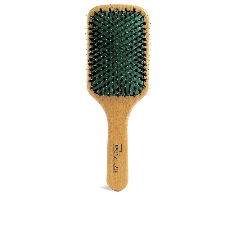 IdcInstituteDoubleBristleRectangularBrush Product container of Idc Institute Double Bristle Rectangular Brush by Idc Institute, a hair brush indicated to detangle hair.