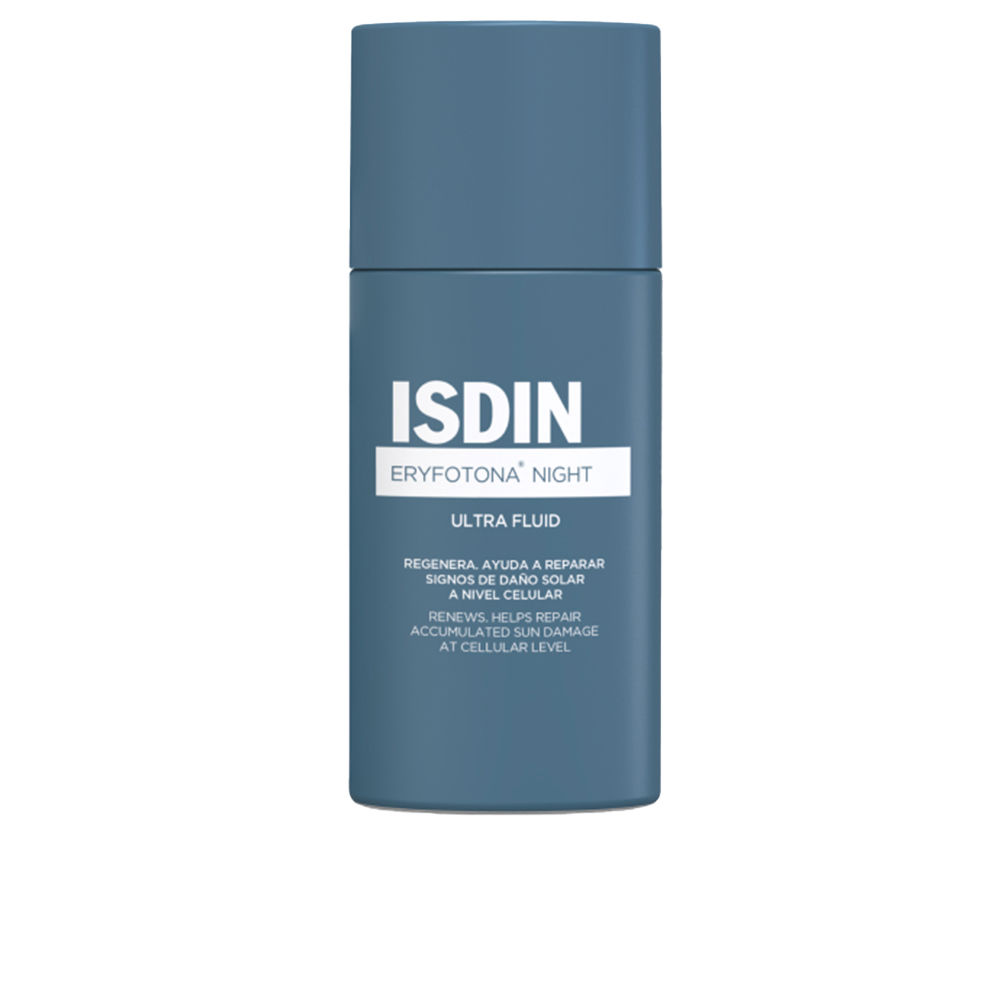 IsdinEryfotonaNightUltraFluid50ml Bottle of Eryfotona Night Ultra Fluid by Isdin, an ultra-fluid night cream indicated for repairing accumulated sun damage.