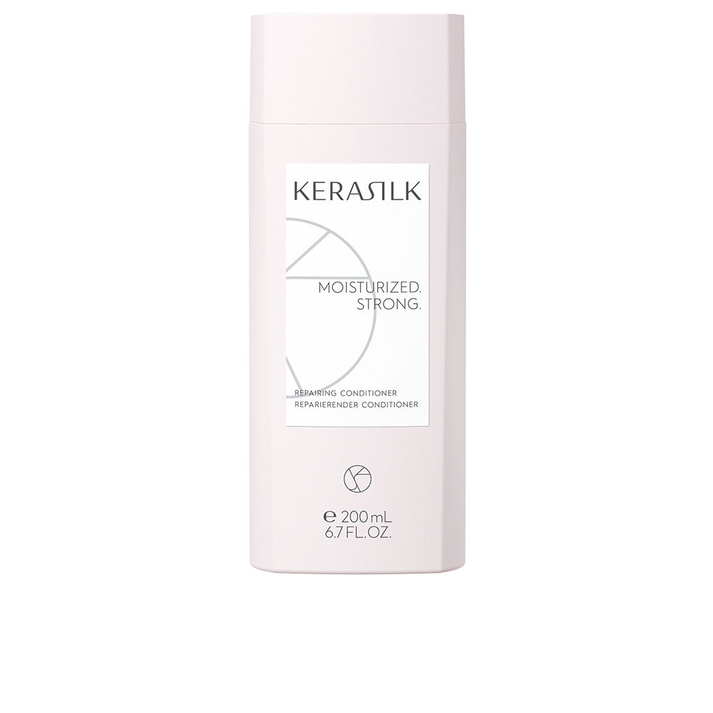 KerasilkEssentialsRepairingConditioner200ml Bottle of Essentials Repairing Conditioner by Kerasilk, a conditioner indicated for moisturizing and reconstructing hair.