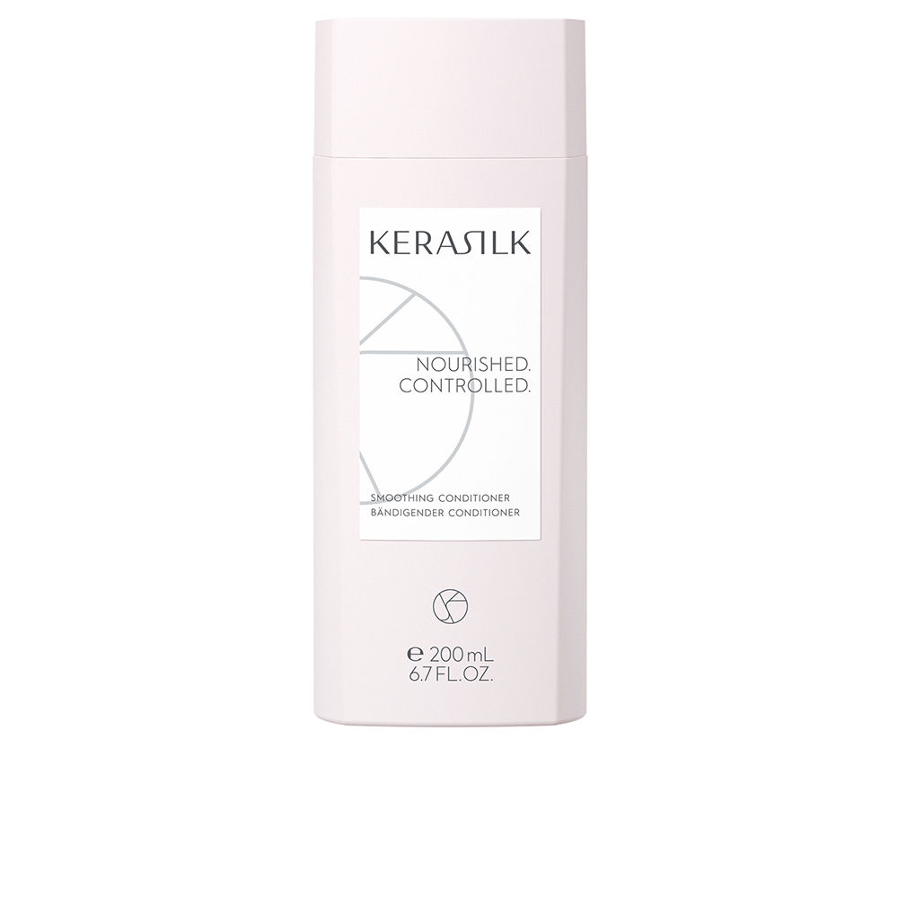 KerasilkEssentialsSmoothingConditioner200ml Bottle of Essentials Smoothing Conditioner by Kerasilk, a conditioner indicated for nourishing and taming frizzy hair.