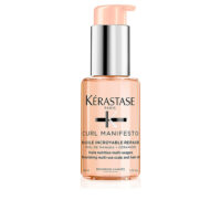 Bottle  of  Kérastase  Curl  Manifesto  Huile  Sublime  Repair  by  Kérastase,  a  nourishing  oil  indicated  for  dry  curly  hair.