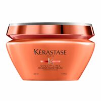 Jar  of  Kérastase  Discipline  Oléo-Relax  Masque  by  Kérastase,  a  creamy  mask  indicated  for  smoothing  unruly  frizzy  hair.