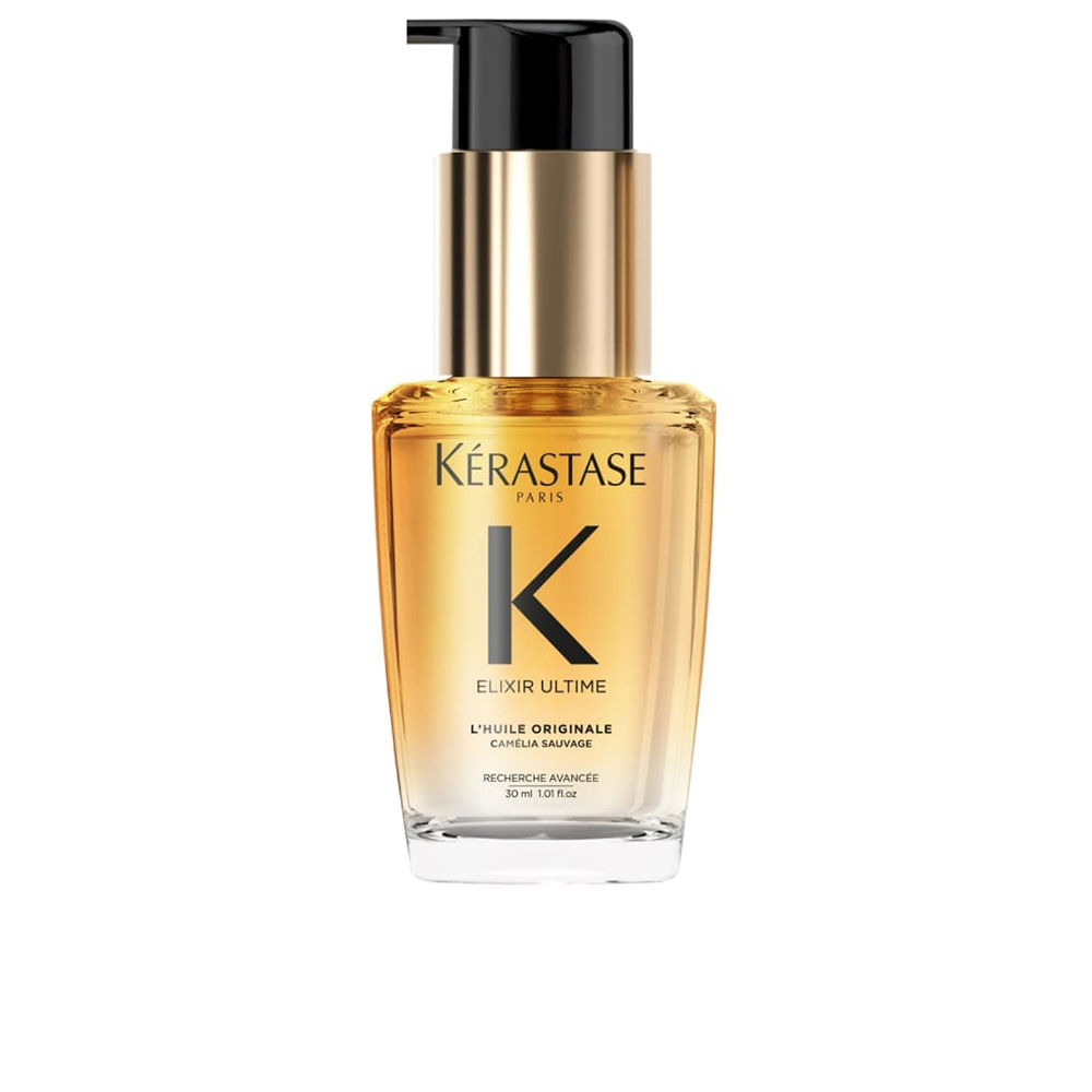 KérastaseElixirUltimeOriginal30ml Bottle of Kérastase Elixir Ultime Original by Kérastase, a beautifying oil indicated for nourishment and instant shine.