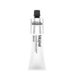Product container of Majirel Permanent Color 8.43 by LOréal Professionnel, a creamy hair color for gray hair coverage.