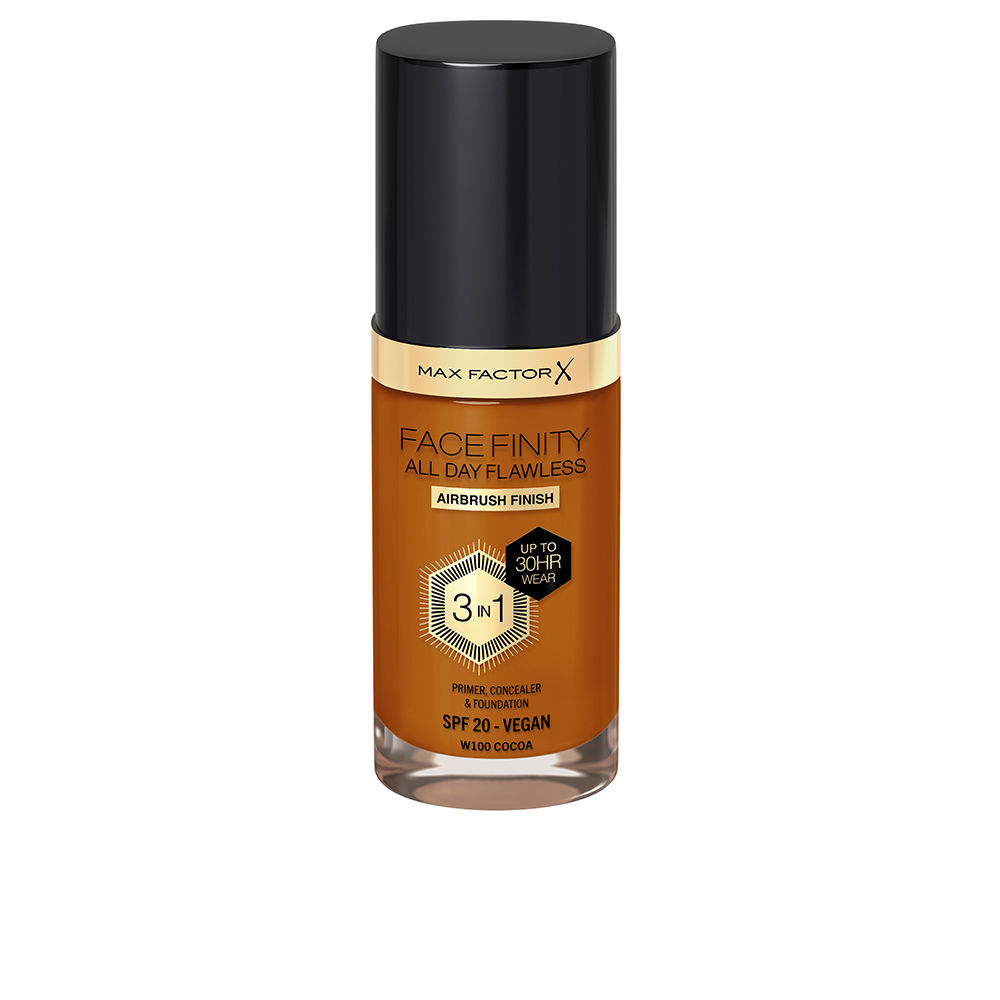 MaxFactorFacefinityAllDayFlawless3In1FoundationColorW100Cocoa30ml Max Factor Facefinity All Day Flawless 3 In 1 Foundation Color W100 Cocoa 30ml