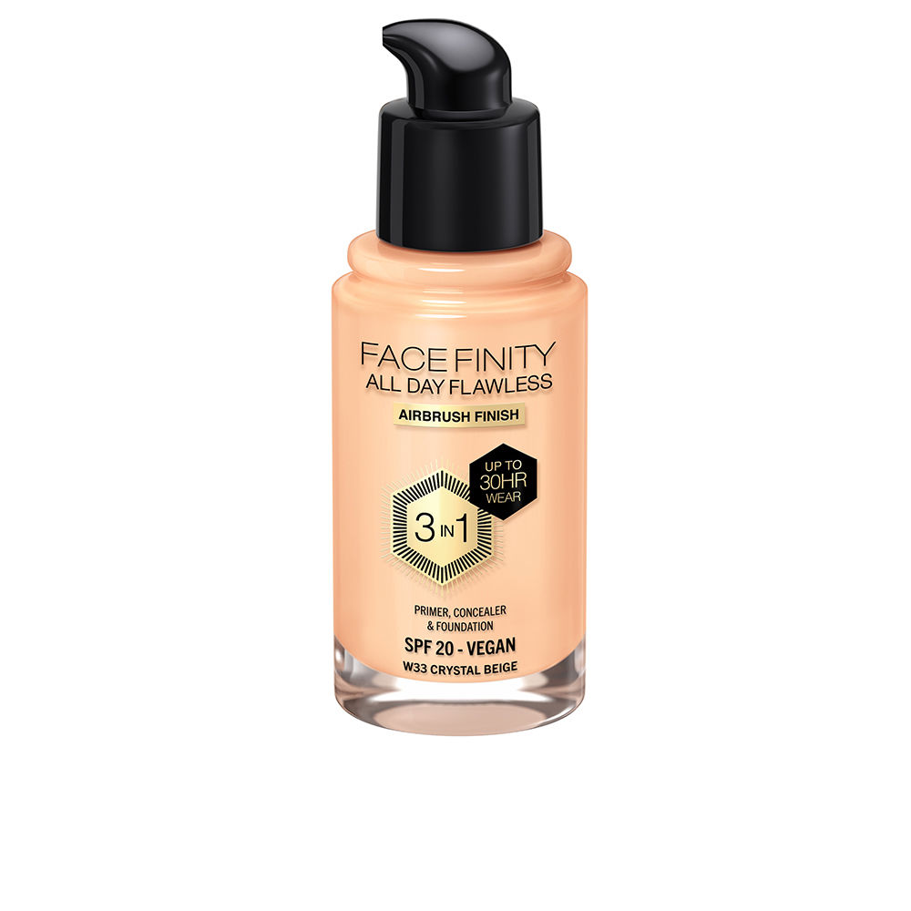 MaxFactorFacefinityAllDayFlawless3In1FoundationColorW33CrystalBeige30ml Max Factor Facefinity All Day Flawless 3 In 1 Foundation Color W33 Crystal Beige 30ml