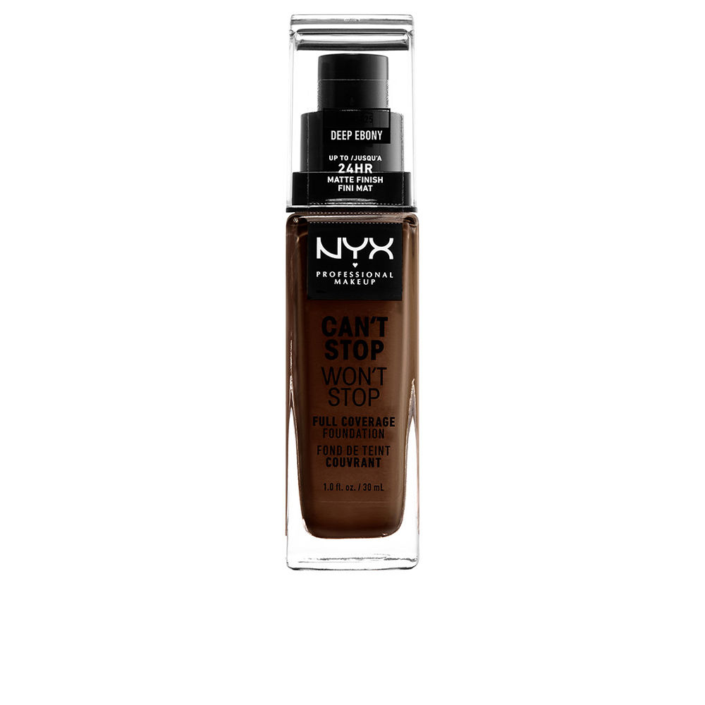 NYXCan'tStopWon'tStopFullCoverageFoundationColorDeepEbony30ml NYX Can't Stop Won't Stop Full Coverage Foundation Color Deep Ebony 30ml