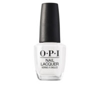 Bottle  of  Opi  Nail  Lacquer  Color  Alpine  Snow  15ml  by  Opi,  a  nail  polish  indicated  for  long-lasting  wear  and  a  natural  finish.