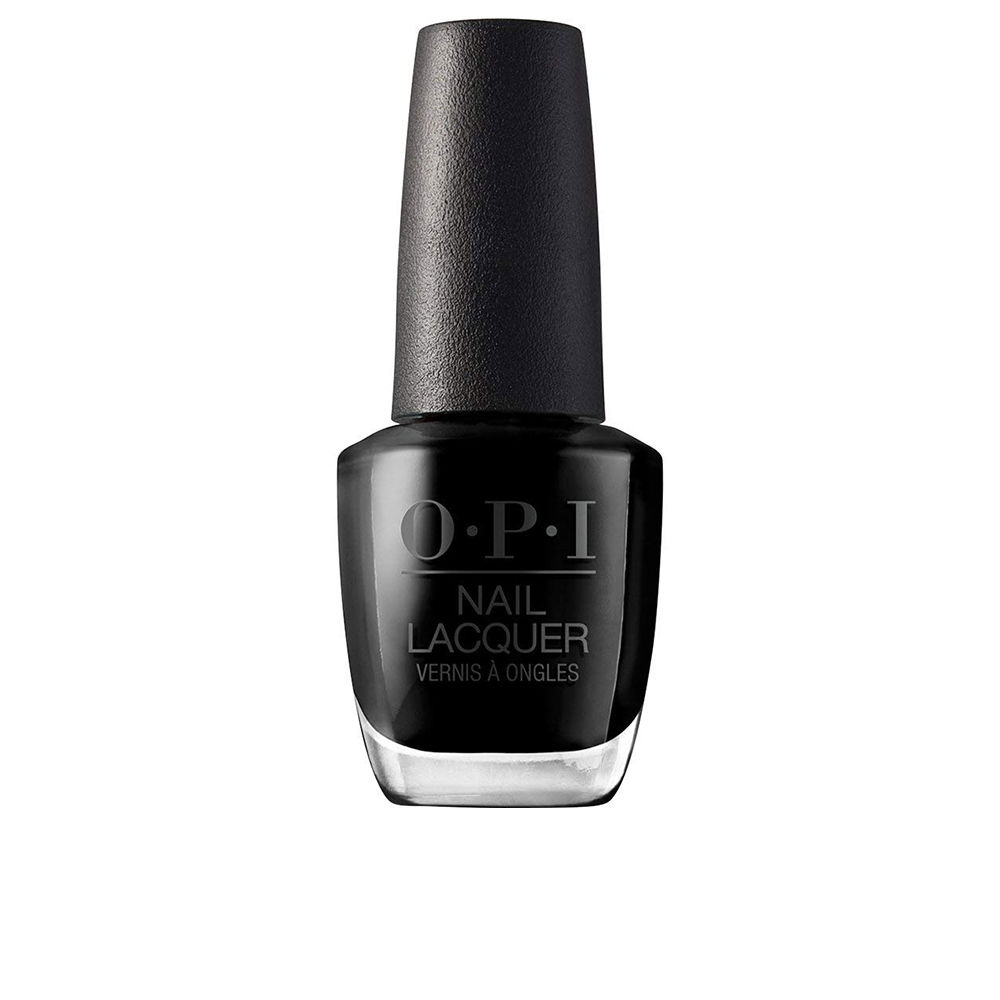 OpiNailLacquerColorLadyInBlack Bottle of Opi Nail Lacquer Color Lady In Black by Opi, a nail polish indicated for long-lasting wear and a natural finish.