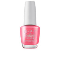 Bottle  of  Nature  Strong  Nail  Lacquer  Color  Big  Bloom  Energy  by  Opi,  a  nail  polish  indicated  for  a  high-shine  natural  finish.