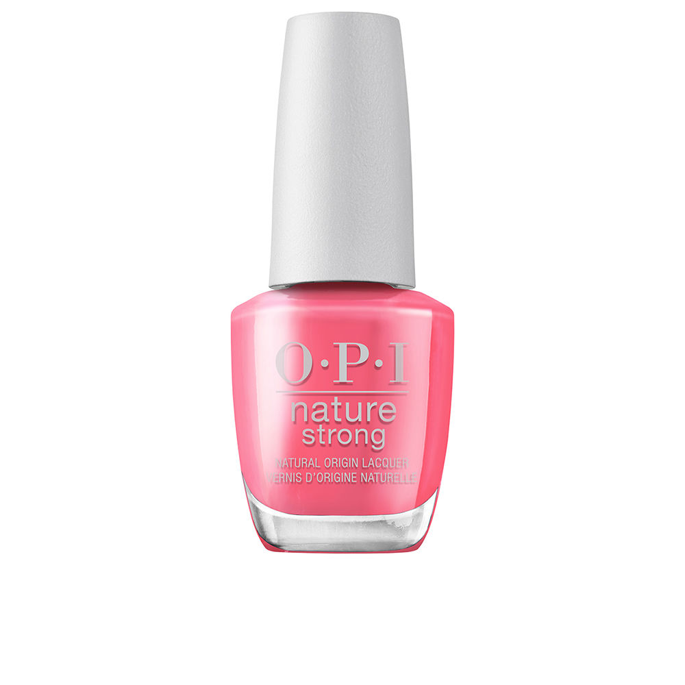 OpiNatureStrongNailLacquerColorBigBloomEnergy Bottle of Nature Strong Nail Lacquer Color Big Bloom Energy by Opi, a nail polish indicated for a high-shine natural finish.