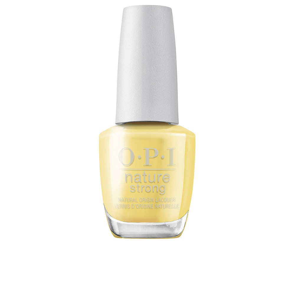 OpiNatureStrongNailLacquerColorMakeMyDaisy Bottle of Nature Strong Nail Lacquer Color Make My Daisy by Opi, a nail polish indicated for a high-shine natural finish.