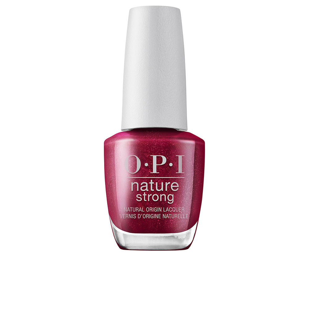 OpiNatureStrongNailLacquerColorRaisinYourVoice Bottle of Nature Strong Nail Lacquer Color Raisin Your Voice by Opi, a nail polish indicated for a high-shine natural finish.
