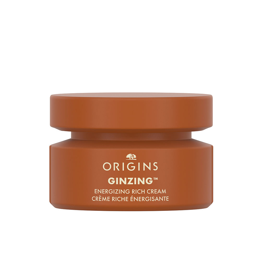 OriginsGinzingRichEnergizingCream30ml Jar of Origins Ginzing Rich Energizing Cream, a rich cream indicated for boosting radiance and fighting fatigued dry skin.