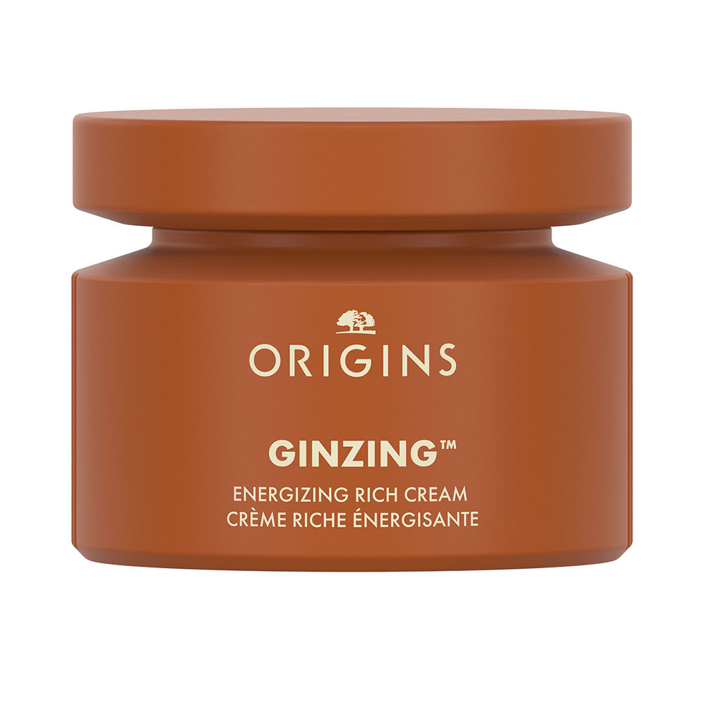 OriginsGinzingRichEnergizingCream50ml Jar of Origins Ginzing Rich Energizing Cream, a rich cream indicated for boosting radiance and fighting fatigued dry skin.