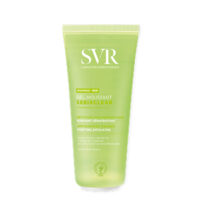 Bottle  of  SVR  Sebiaclear  Cleansing  Gel  by  SVR,  a  creamy  foam  gel  indicated  for  purifying  oily  and  acne-prone  skin.