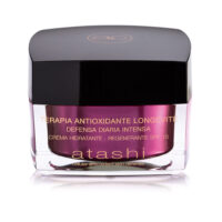 Jar  of  Atashi  Cellular  Antioxidant  Skin  Defense  Moisturizing-Regenerating  Cream  SPF15  by  Atashi,  a  cream  for  UV  protection.