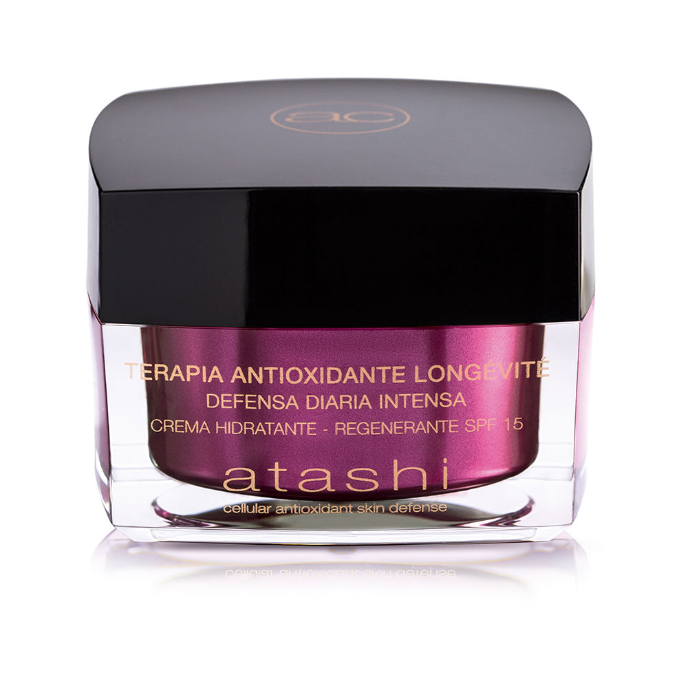AtashiCellularAntioxidantSkinDefenseMoisturizing-RegeneratingCreamSPF1550ml Jar of Atashi Cellular Antioxidant Skin Defense Moisturizing-Regenerating Cream SPF15 by Atashi, a cream for UV protection.