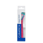a scraper indicated for removing tongue plaque and bad breath.