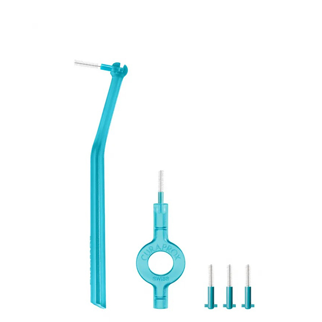 CuraproxPrimePlusHandyKitInterdentalBrushwithHandleCPS06x5 Box of Curaprox Prime Plus Handy Kit Interdental Brush by Curaprox, a brush indicated for cleaning tight interdental spaces.