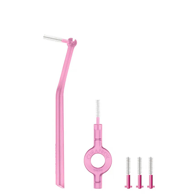 CuraproxPrimePlusHandyKitInterdentalBrushwithHandleCPS08x5 Box of Curaprox Prime Plus Handy Kit Interdental Brush by Curaprox, a brush indicated for cleaning tight interdental spaces.
