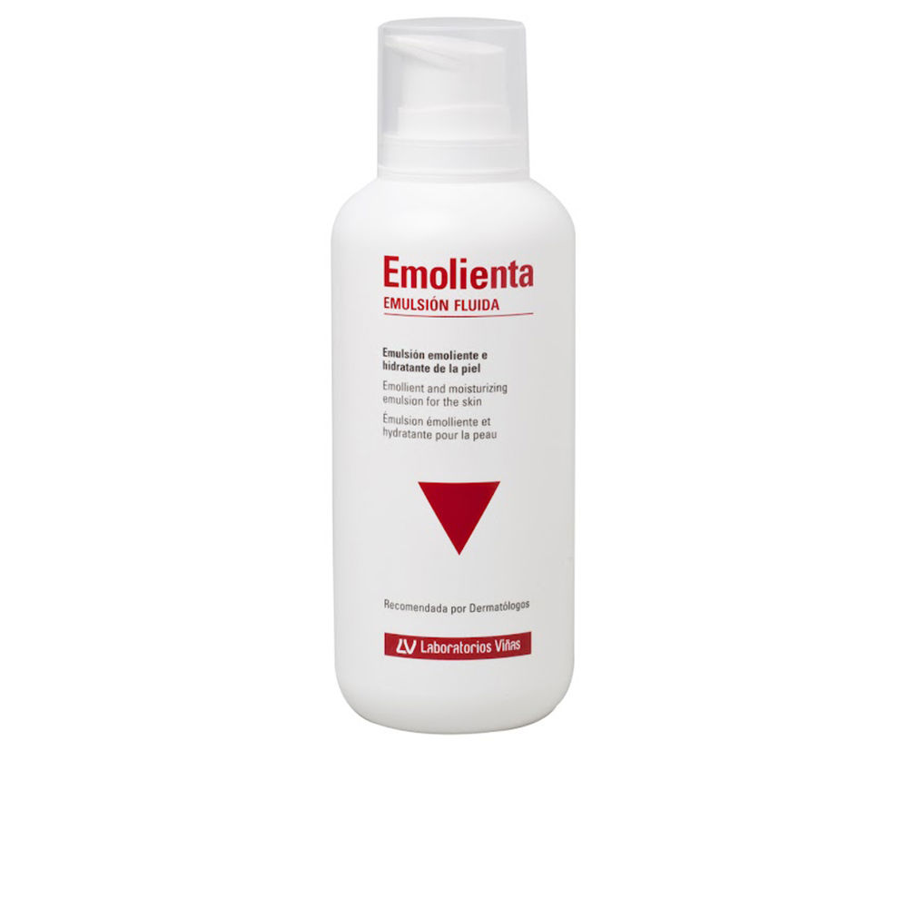 EmolientaEmolientFluidEmulsion400ml Bottle of Emolienta Emolient Fluid Emulsion by Emolienta, a fluid emulsion indicated for hydrating sensitive skin.