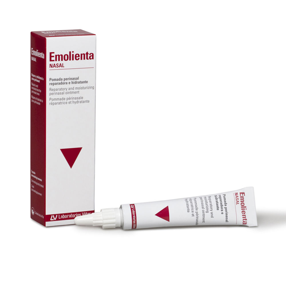 EmolientaNasalMoisturizingPerinasalOintment10ml Tube of Emolienta Nasal Moisturizing Perinasal Ointment by Emolienta, an ointment indicated for dry perinasal skin.