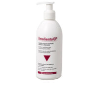 Bottle  of  Emolienta  QP  Emollient,  Exfoliating  and  Moisturizing  Body  Lotion  by  Emolienta,  a  lotion  indicated  for  rough  skin.