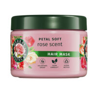 Jar  of  Herbal  Essences  Roses  Softness  Mask  by  Herbal  Essences,  a  rich  creamy  mask  indicated  for  deep  hair  repair  and  hydration.