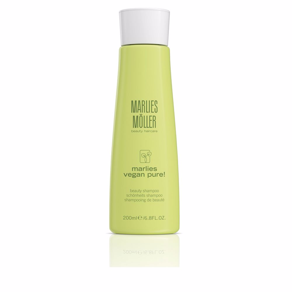 MarliesMöllerVeganPureShampoo200ml Bottle of Marlies Möller Vegan Pure Shampoo, a nourishing shampoo indicated for cleansing and adding hair volume.