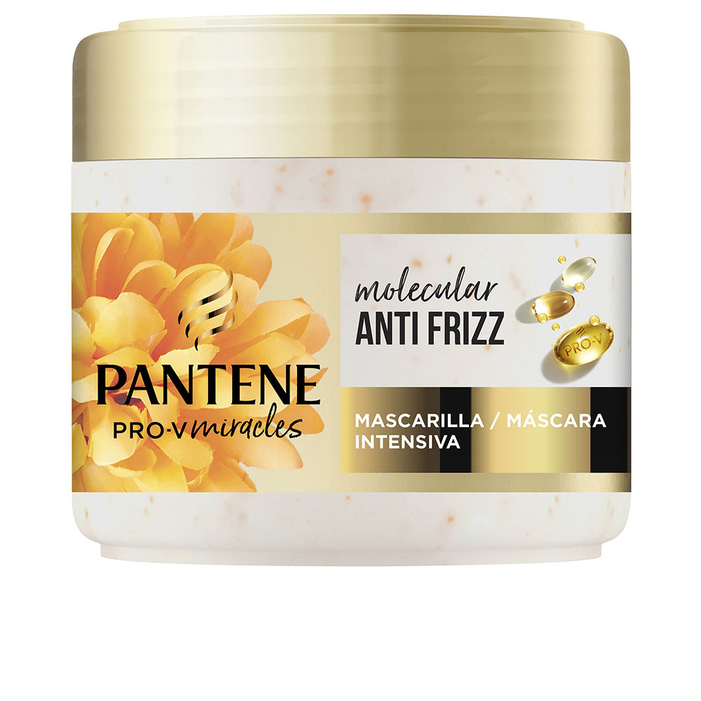 PanteneMiracleMolecularAntiFrizzHairMask300ml Jar of Pantene Miracle Molecular Anti Frizz Hair Mask by Pantene, a hair mask indicated for eliminating frizz and hydration.