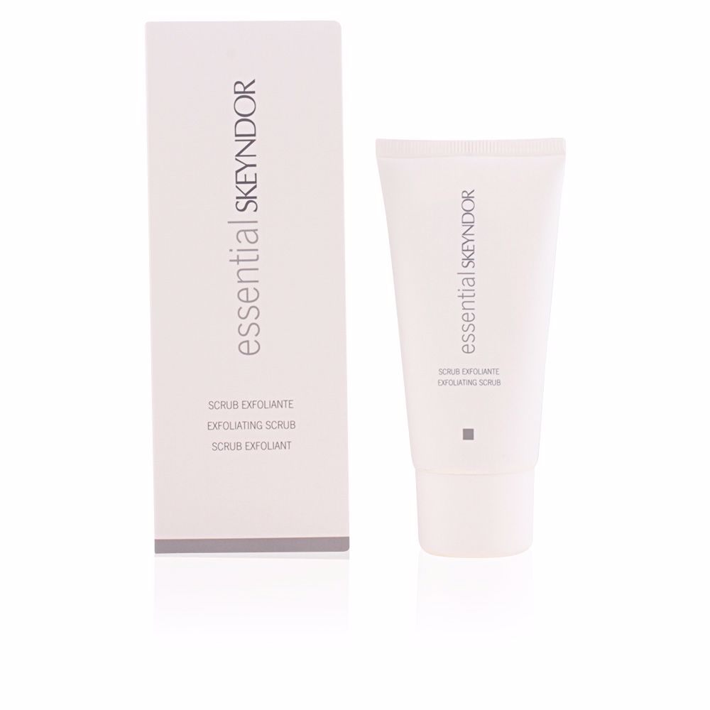 SkeyndorEssentialExfoliatingScrub50ml Tube of Skeyndor Essential Exfoliating Scrub by Skeyndor, a creamy scrub indicated for removing dead cells and smoothing skin texture.