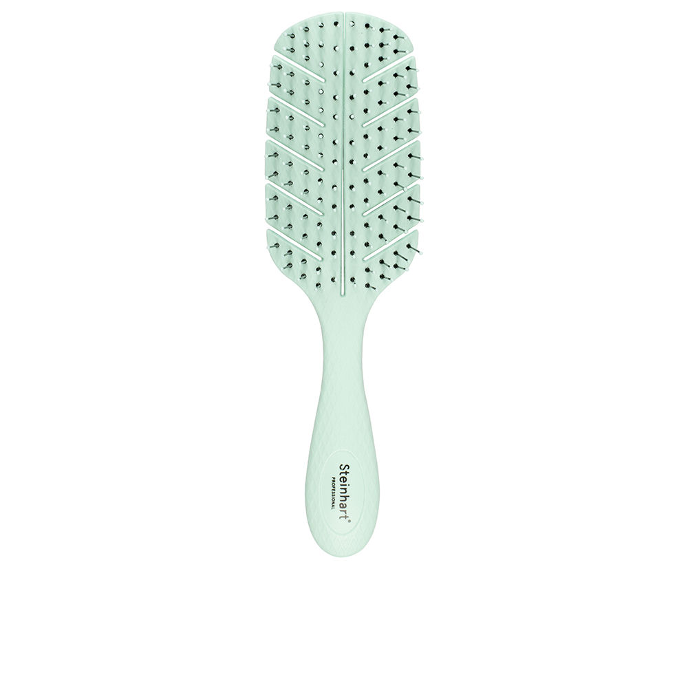 SteinhartErgoflexBiodegradableBrush Product container of Steinhart Ergoflex Biodegradable Brush by Steinhart, a hair tool indicated for detangling and styling hair.