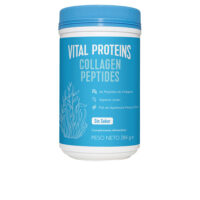 Product  container  of  Vital  Proteins  Collagen  Peptides  Food  Supplement  by  Vital  Proteins,  a  powder  indicated  for  skin  elasticity.