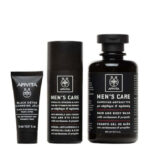 Box of Apivita Its a Mans World Set Face & Body Delights by Apivita, a care set indicated for detoxifying mens skin.