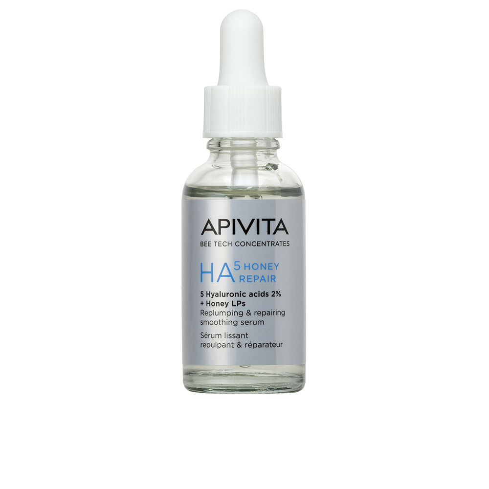 ApivitaHA5HoneyRepairSmoothingSerum30ml Bottle of Apivita HA5 Honey Repair Smoothing Serum by Apivita, a gel serum indicated for deep hydration and smoothing fine lines.