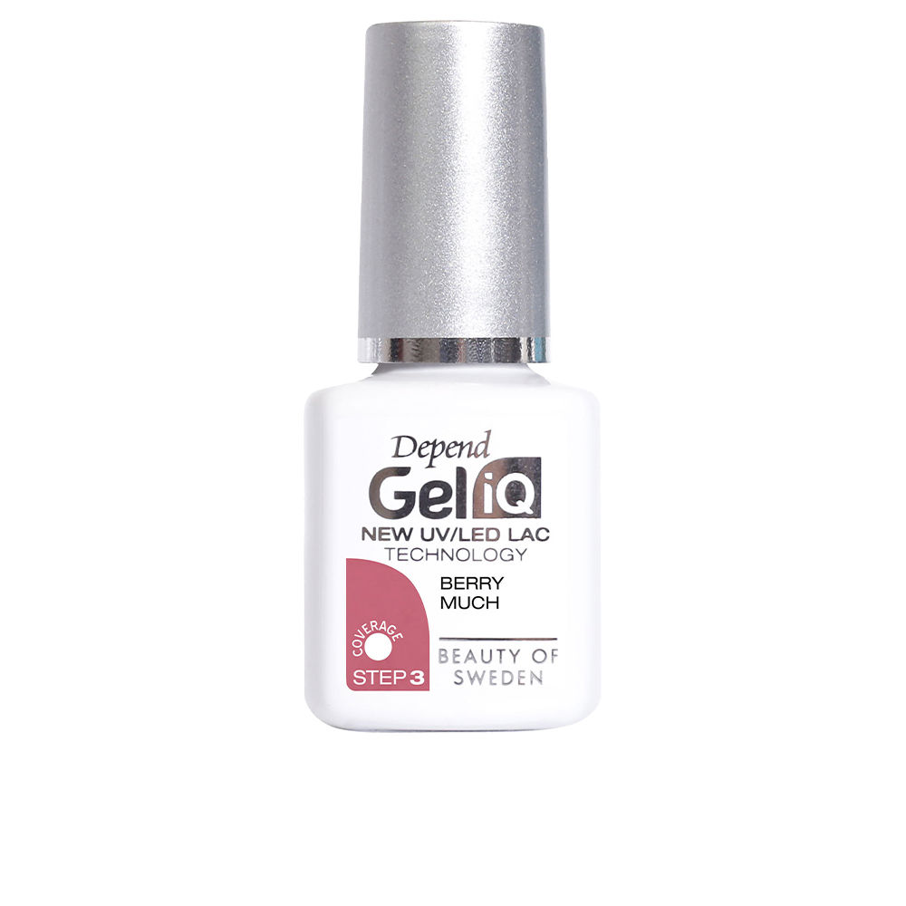 BeterGeliQNailPolishColorBerryMuch5ml Bottle of Beter Gel iQ Nail Polish Color Berry Much by Beter, a semi-permanent polish indicated for a glossy manicure.