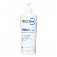 Bottle  of  Bioderma  Atoderm  Intensive  Baume  by  Bioderma,  a  soothing  balm  indicated  for  moisturizing  very  dry  and  itchy  skin.