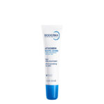 Tube of Bioderma Atoderm Lip Balm by Bioderma, a nourishing balm indicated for moisturizing and repairing dry lips.