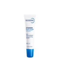 Tube  of  Bioderma  Atoderm  Lip  Balm  by  Bioderma,  a  nourishing  balm  indicated  for  moisturizing  and  repairing  dry  lips.