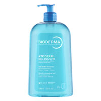 Bottle  of  Bioderma  Atoderm  Shower  Gel  by  Bioderma,  a  shower  gel  indicated  for  cleansing  and  soothing  dry  or  atopic  skin.
