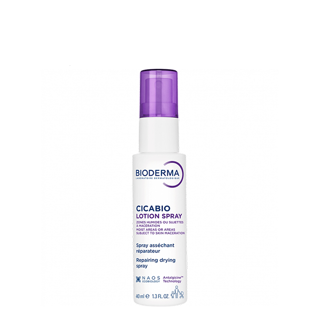 BiodermaCicabioSprayLotion40ml Spray of Bioderma Cicabio Spray Lotion by Bioderma, a drying spray indicated for soothing discomfort and itching of irritated skin.