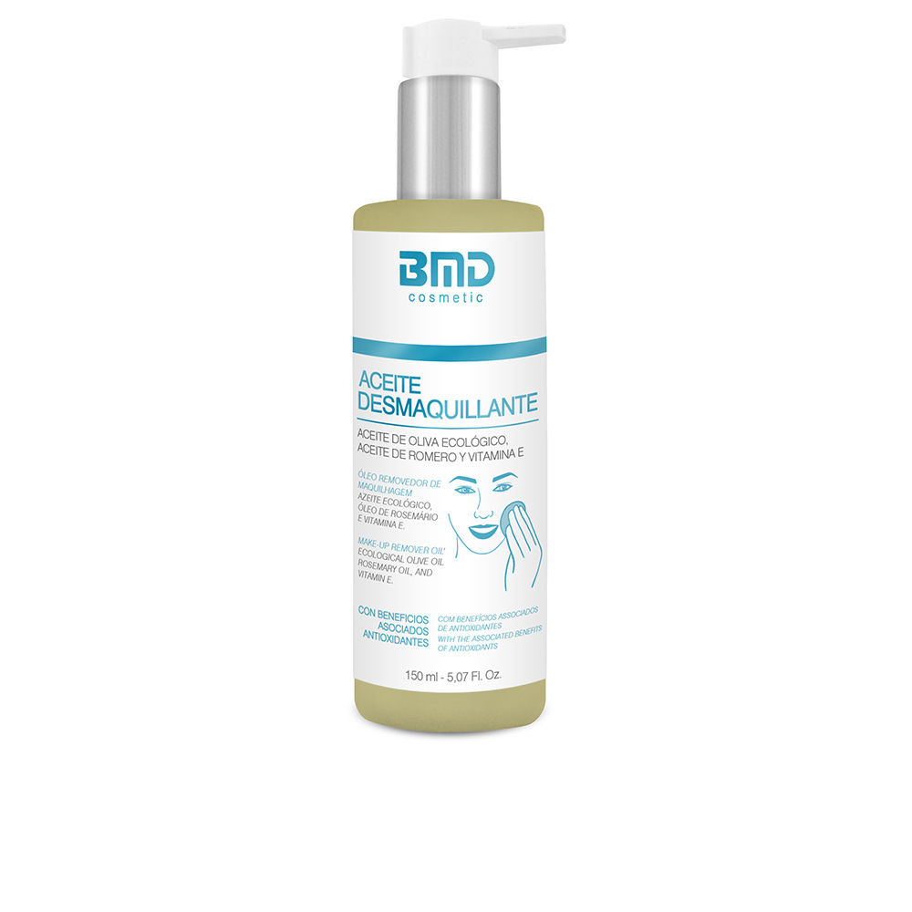 BmdCosmeticOliveOilMakeupRemoverOil150ml Bottle of Bmd Cosmetic Olive Oil Makeup Remover Oil by Bmd Cosmetic, a silky oil indicated for removing makeup.