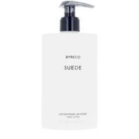 Bottle  of  Byredo  Suede  Hand  Lotion  by  Byredo,  a  creamy  hand  lotion  indicated  for  moisturizing  and  smoothing  skin.